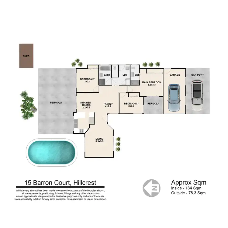 Floorplan of Homely house listing, 15 Barron Court, Hillcrest QLD 4118
