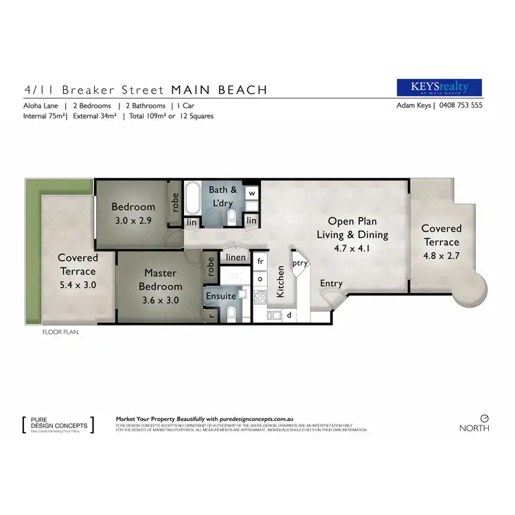 Floorplan of Homely apartment listing, Aloha Lane, 11 Breaker Street, Main Beach QLD 4217
