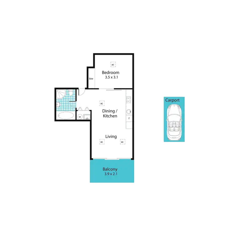 Floorplan of Homely apartment listing, 1118/27 Colley Tce, Glenelg SA 5045