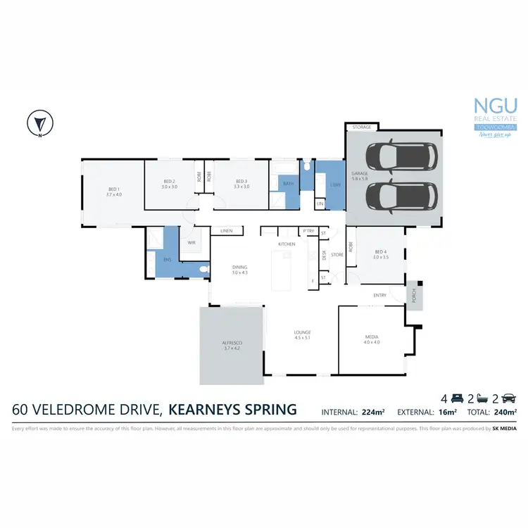 Floorplan of Homely house listing, 60 Velodrome Drive, Kearneys Spring QLD 4350