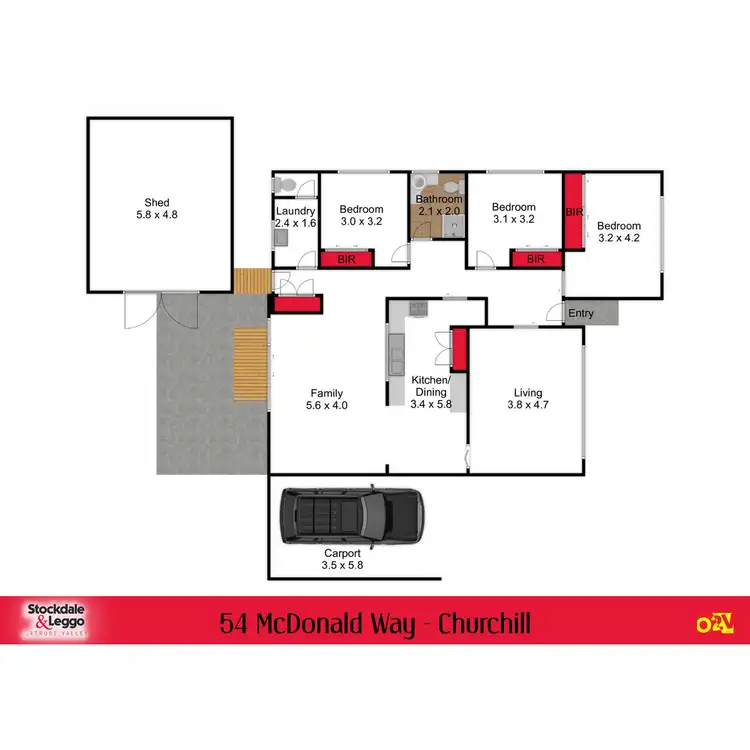 Floorplan of Homely house listing, 54 McDonald Way, Churchill VIC 3842
