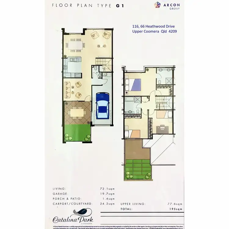 Floorplan of Homely townhouse listing, 116/66 Heathwood Drive, Upper Coomera QLD 4209