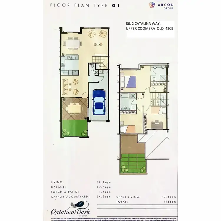 Floorplan of Homely townhouse listing, 86/2 Catalina Way, Upper Coomera QLD 4209
