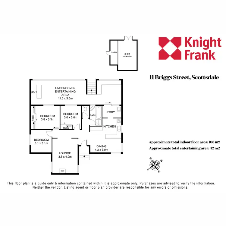 Floorplan of Homely house listing, 11 Briggs Street, Scottsdale TAS 7260