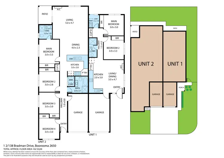 Floorplan of Homely semi-detached listing, 1-2/138 Bradman Drive, Boorooma NSW 2650