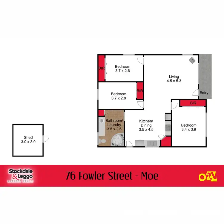 Floorplan of Homely house listing, 76 Fowler Street, Moe VIC 3825