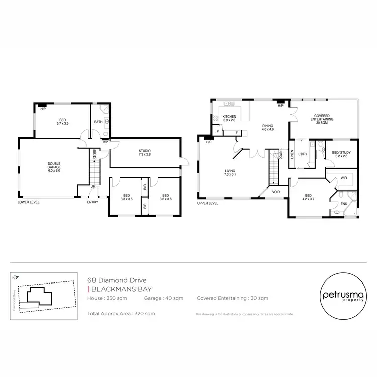 Floorplan of Homely house listing, 68 Diamond Drive, Blackmans Bay TAS 7052