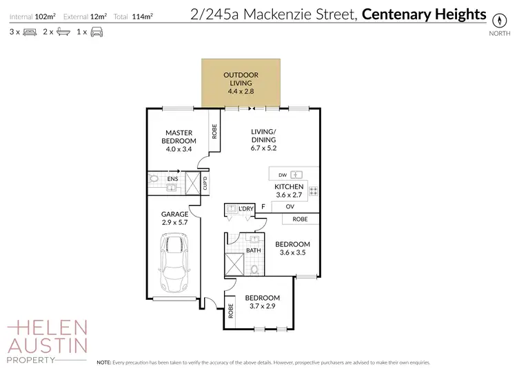 Floorplan of Homely unit listing, 2/245A Mackenzie Street, Centenary Heights QLD 4350