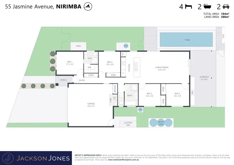 Floorplan of Homely house listing, 55 Jasmine Avenue, Nirimba QLD 4551