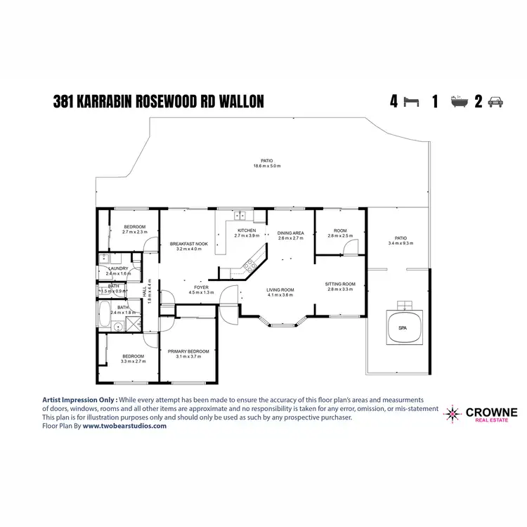 Floorplan of Homely house listing, 381 Karrabin Rosewood Road, Walloon QLD 4306