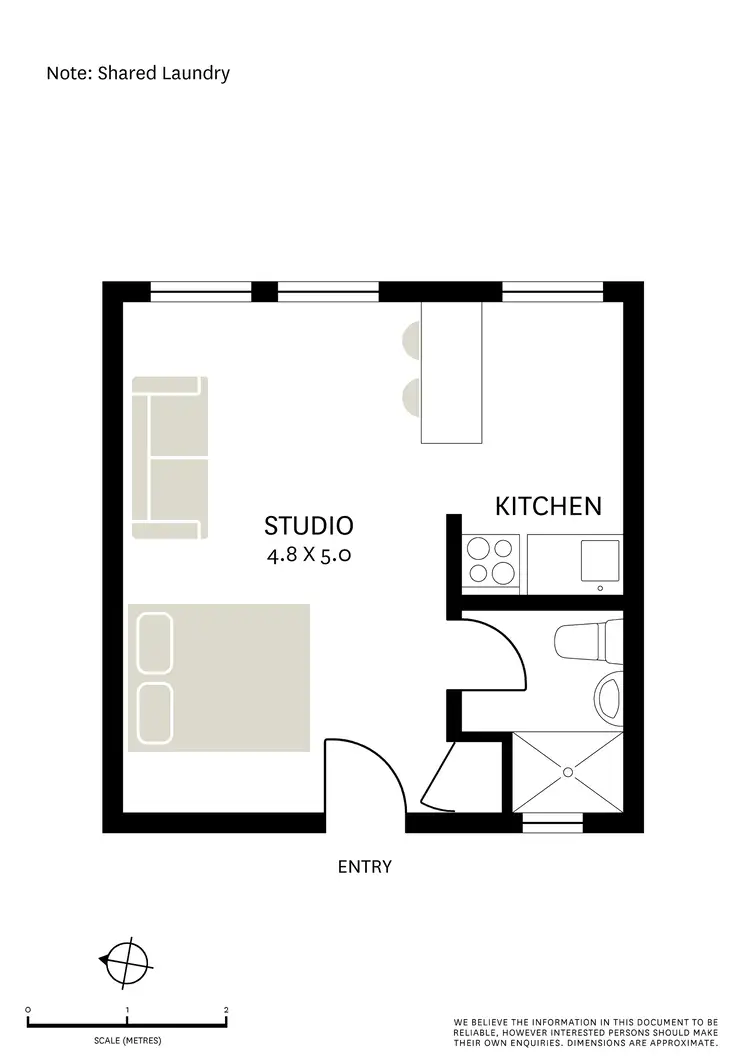 Floorplan of Homely studio listing, 34/56 Hopewell Street, Paddington NSW 2021