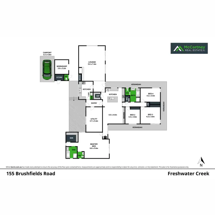 Floorplan of Homely rural property listing, 155 Brushfields Road, Freshwater Creek VIC 3217