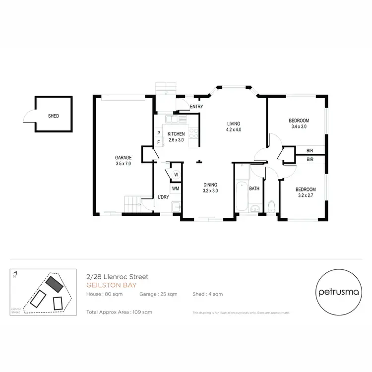 Floorplan of Homely unit listing, 2/28 Llenroc Street, Geilston Bay TAS 7015