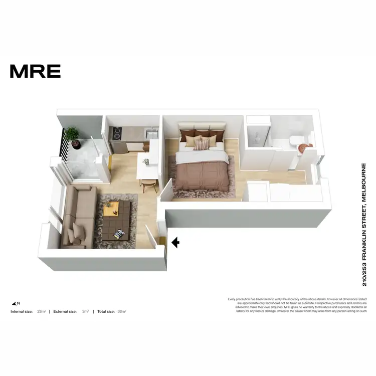 Floorplan of Homely apartment listing, 210/253 Franklin Street, Melbourne VIC 3000