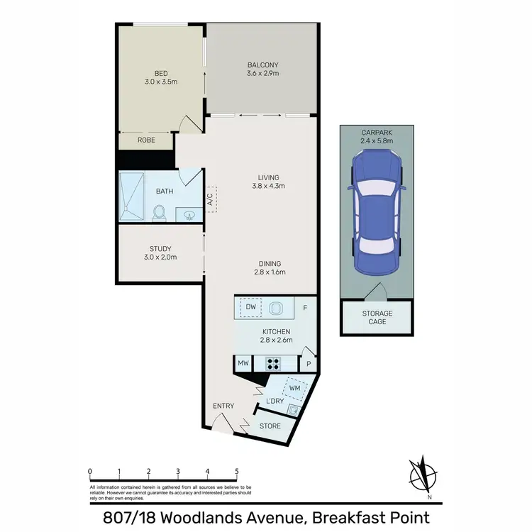 Floorplan of Homely apartment listing, 807/18 Woodlands Avenue, Breakfast Point NSW 2137