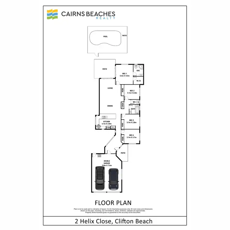 Floorplan of Homely house listing, 2 Helix Close, Clifton Beach QLD 4879
