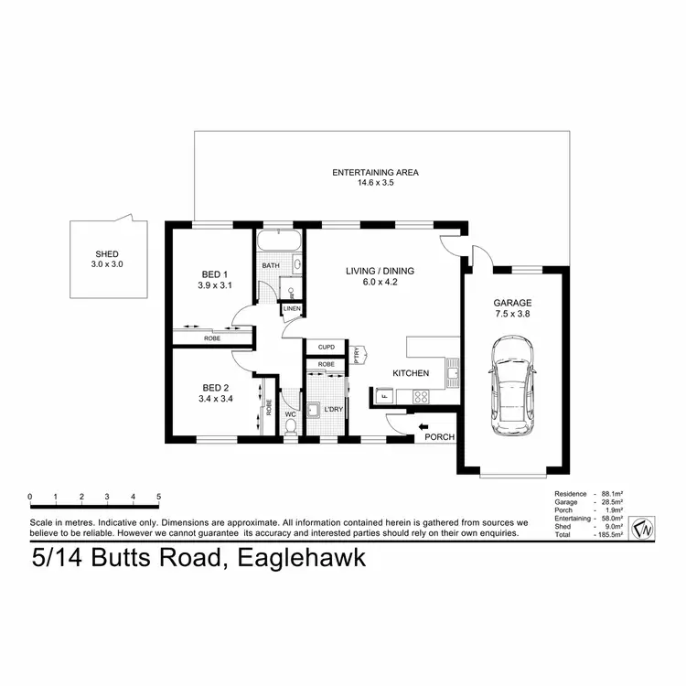 Floorplan of Homely unit listing, 5/14 Butts Road, Eaglehawk VIC 3556