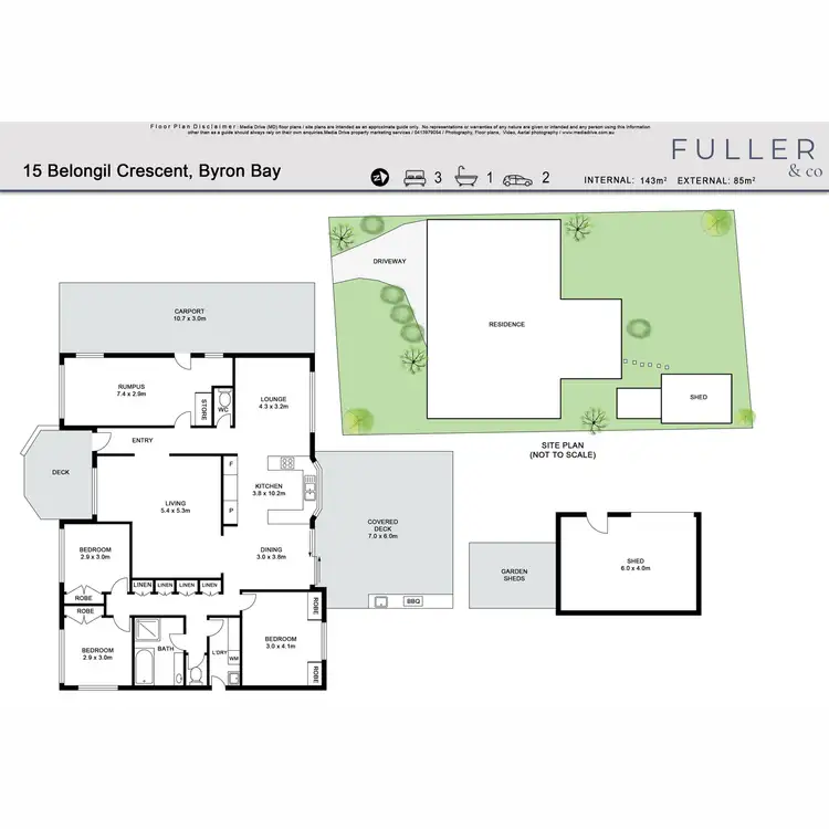 Floorplan of Homely house listing, 15 Belongil Crescent, Byron Bay NSW 2481
