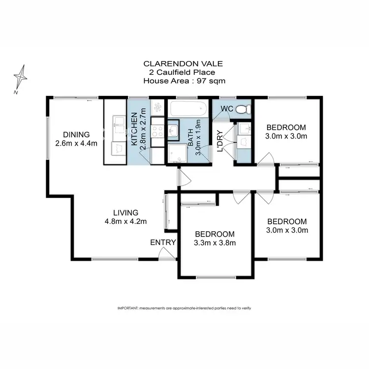 Floorplan of Homely house listing, 2 Caulfield Place, Clarendon Vale TAS 7019