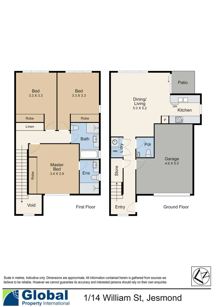Floorplan of Homely townhouse listing, 1/14 William Street, Jesmond NSW 2299