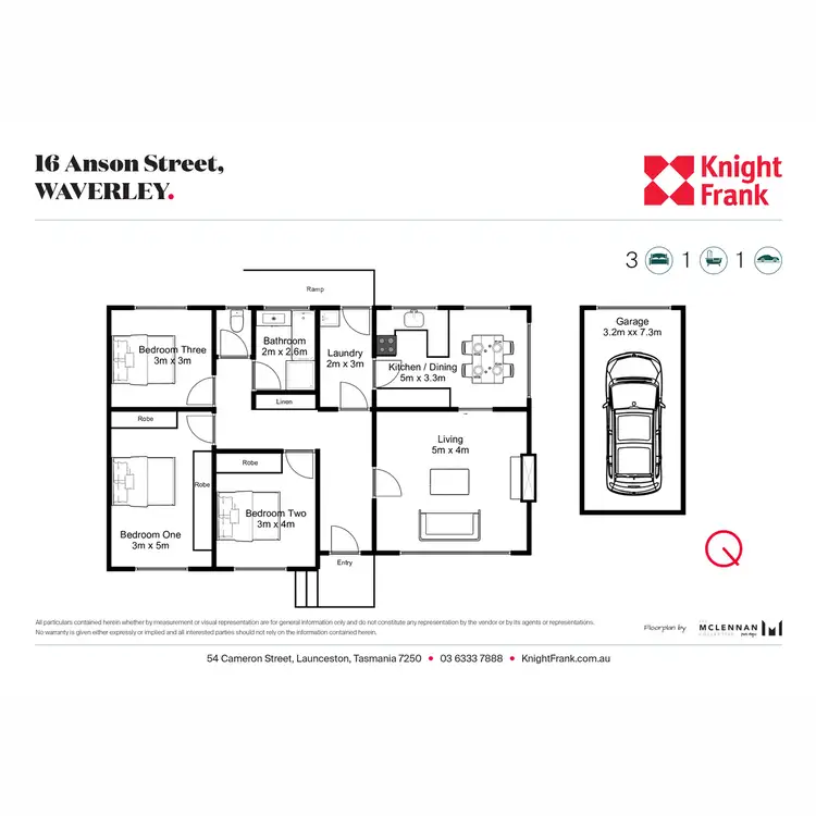 Floorplan of Homely house listing, 16 Anson Street, Waverley TAS 7250