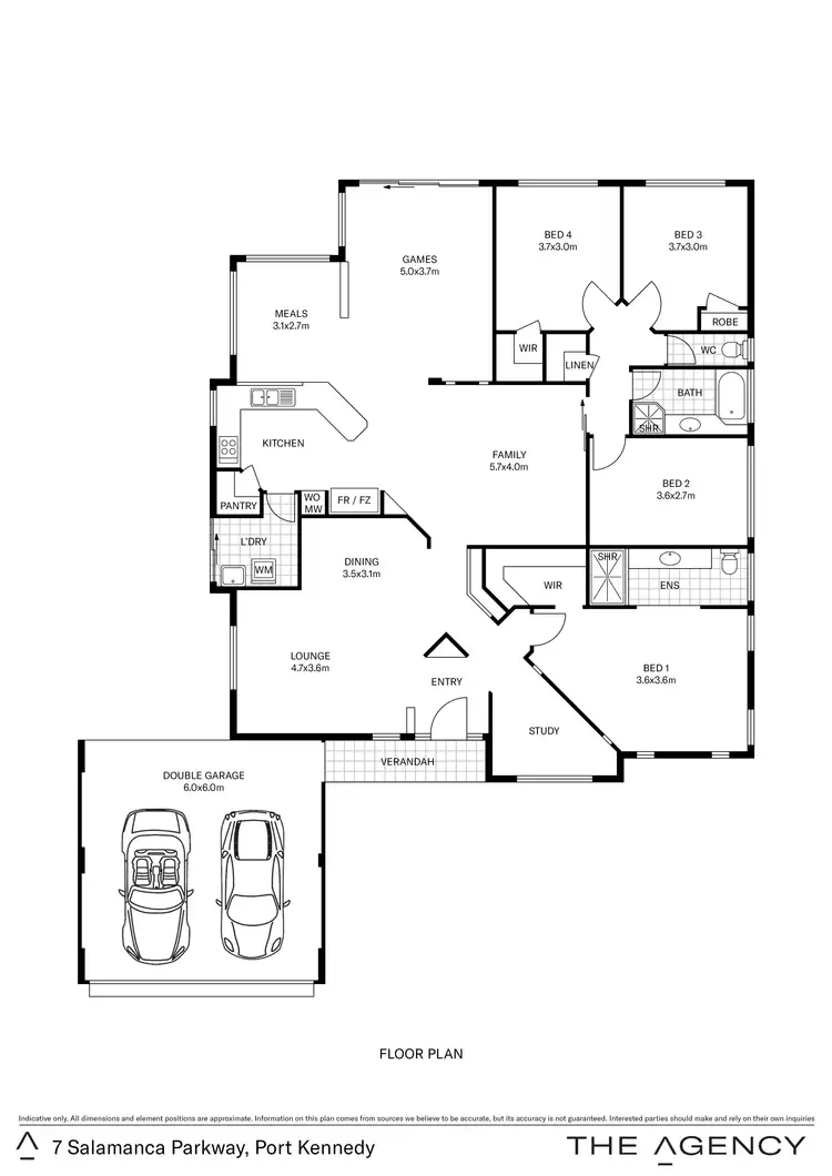 Floorplan of Homely house listing, 7 Salamanca Parkway, Port Kennedy WA 6172