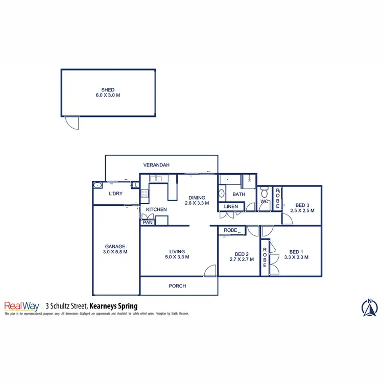 Floorplan of Homely house listing, 3 Schultz Street, Kearneys Spring QLD 4350