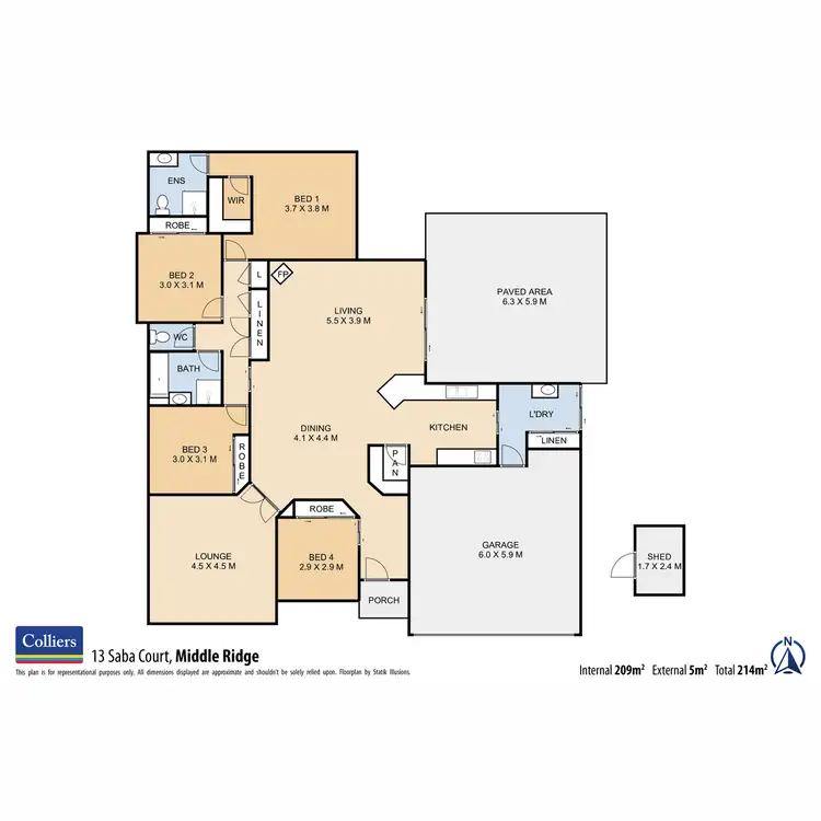 Floorplan of Homely house listing, 13 Saba Court, Middle Ridge QLD 4350