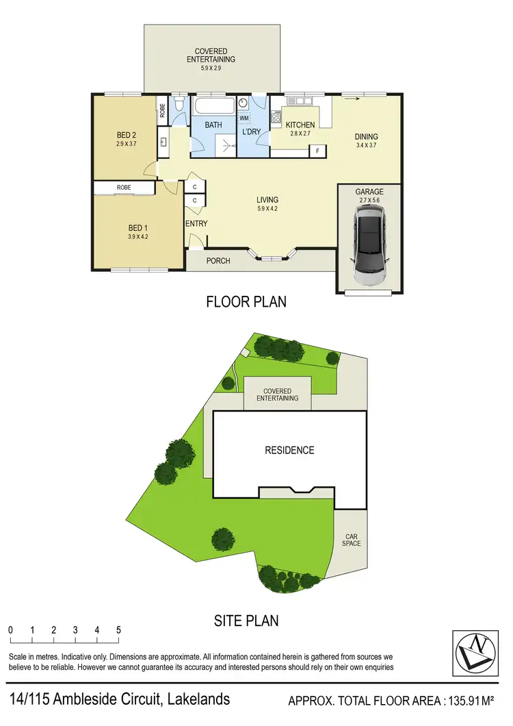 Floorplan of Homely villa listing, 14/115 Ambleside Circuit, Lakelands NSW 2282