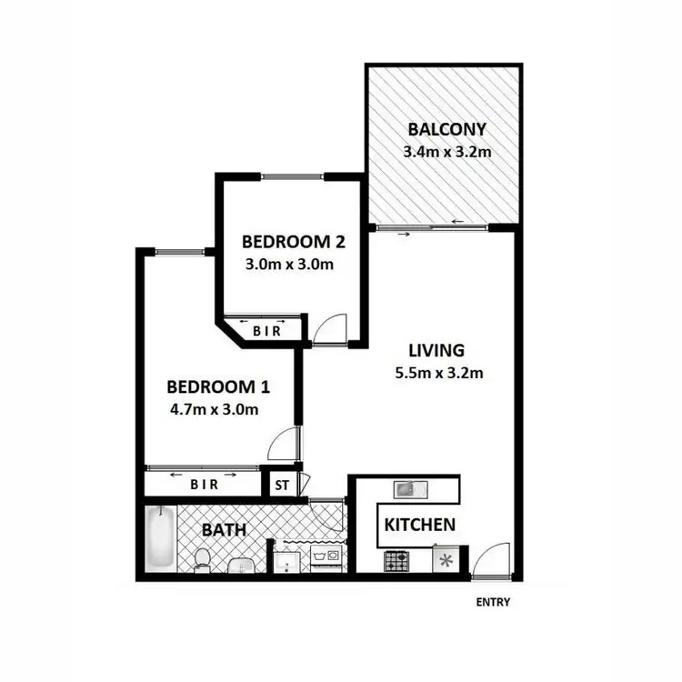 Floorplan of Homely apartment listing, 207/587 Gregory Terrace, Fortitude Valley QLD 4006