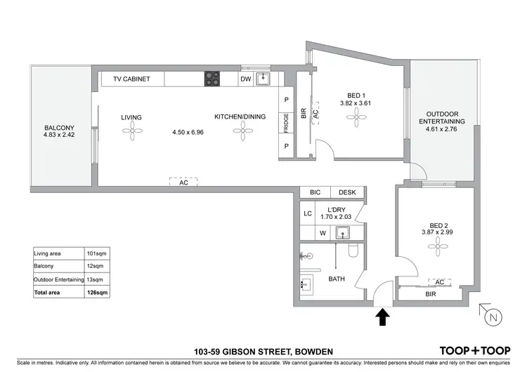 Floorplan of Homely apartment listing, 103/59 Gibson Street, Bowden SA 5007