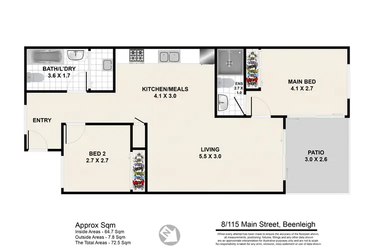 Floorplan of Homely unit listing, 8/115 Main Street, Beenleigh QLD 4207