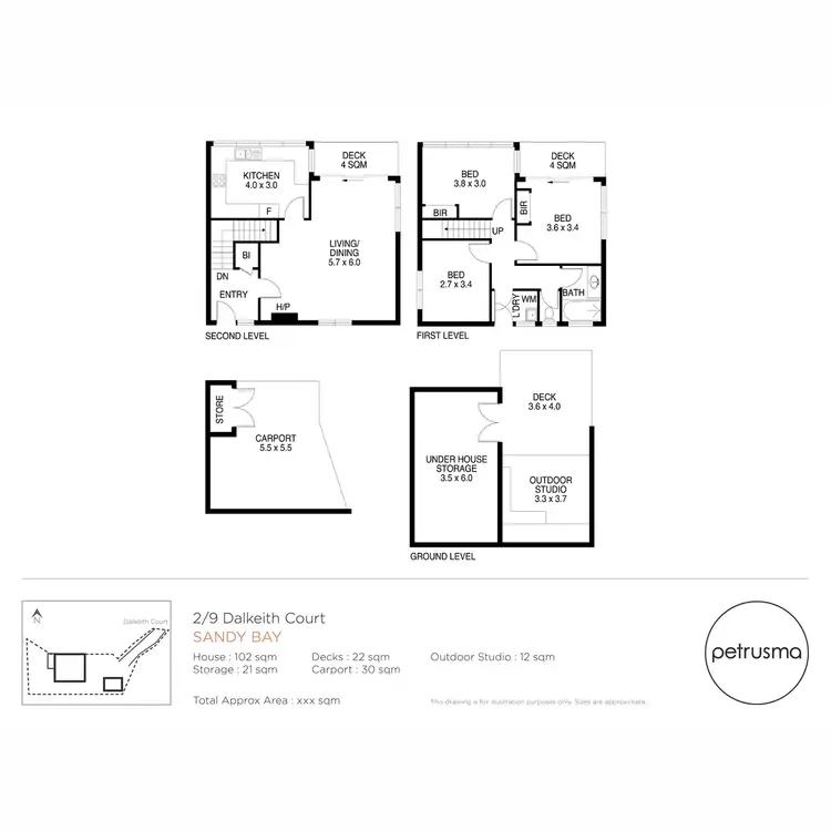 Floorplan of Homely unit listing, 2/9 Dalkeith Court, Sandy Bay TAS 7005