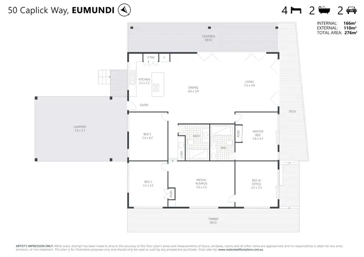 Floorplan of Homely house listing, 50 Caplick Way, Eumundi QLD 4562