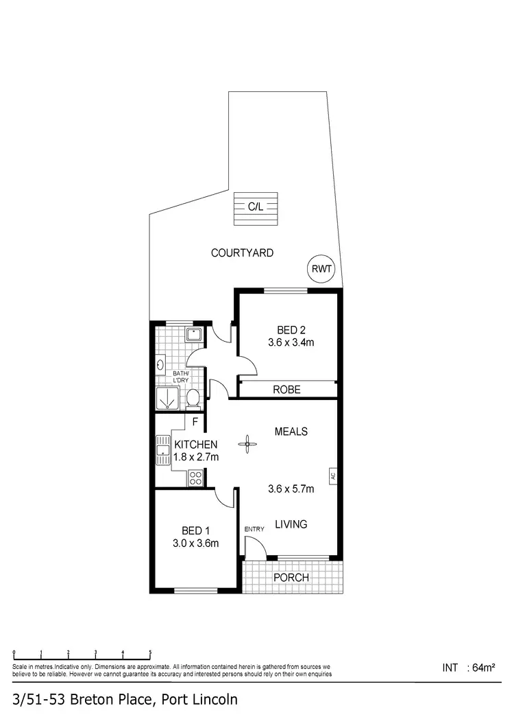 Floorplan of Homely unit listing, 3/51-53 Breton Place, Port Lincoln SA 5606