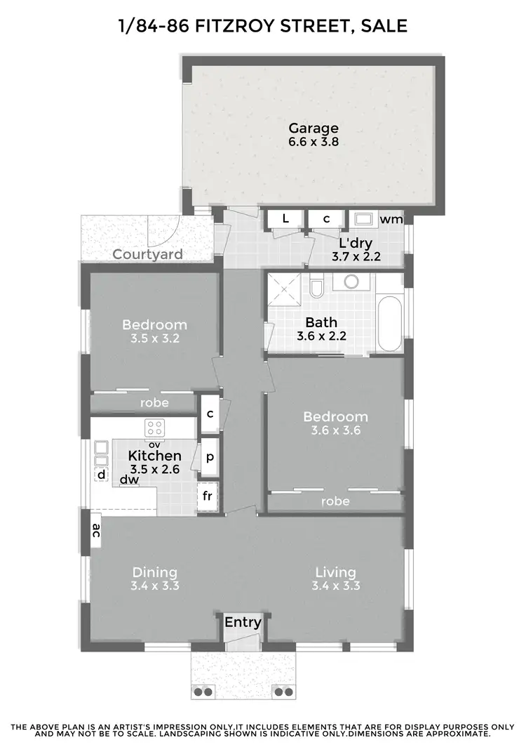 Floorplan of Homely townhouse listing, 1/84 - 86 Fitzroy Street, Sale VIC 3850