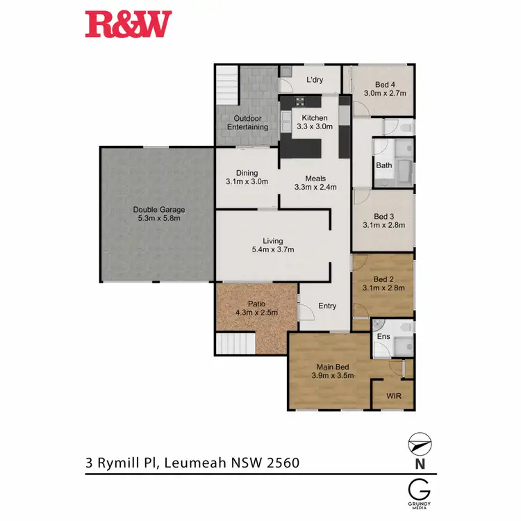 Floorplan of Homely house listing, 3 Rymill Place, Leumeah NSW 2560