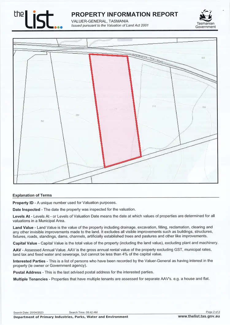 Floorplan of Homely land listing, LOT 3, 570 Huntingdon Tier Road, Bagdad TAS 7030