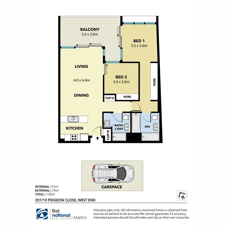 Floorplan of Homely apartment listing, 207/10 Pidgeon Close, West End QLD 4101