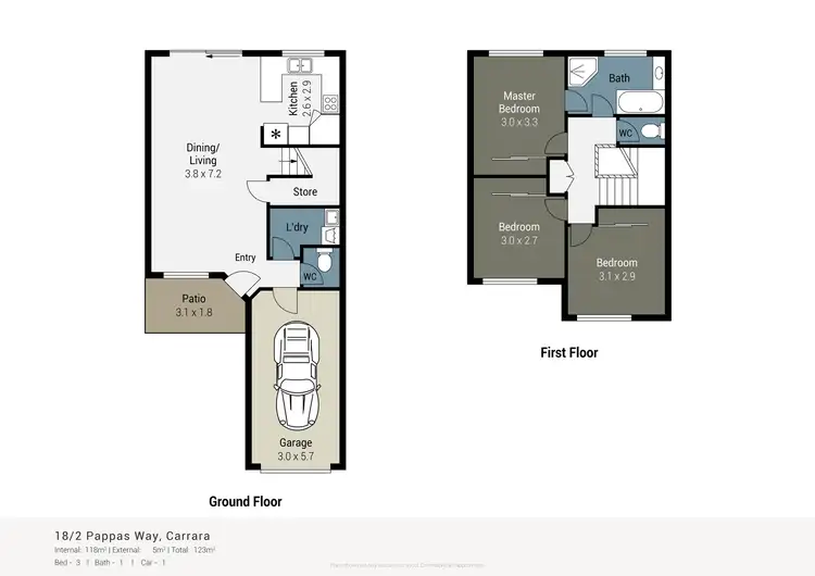 Floorplan of Homely townhouse listing, 18/2 Pappas Way, Carrara QLD 4211