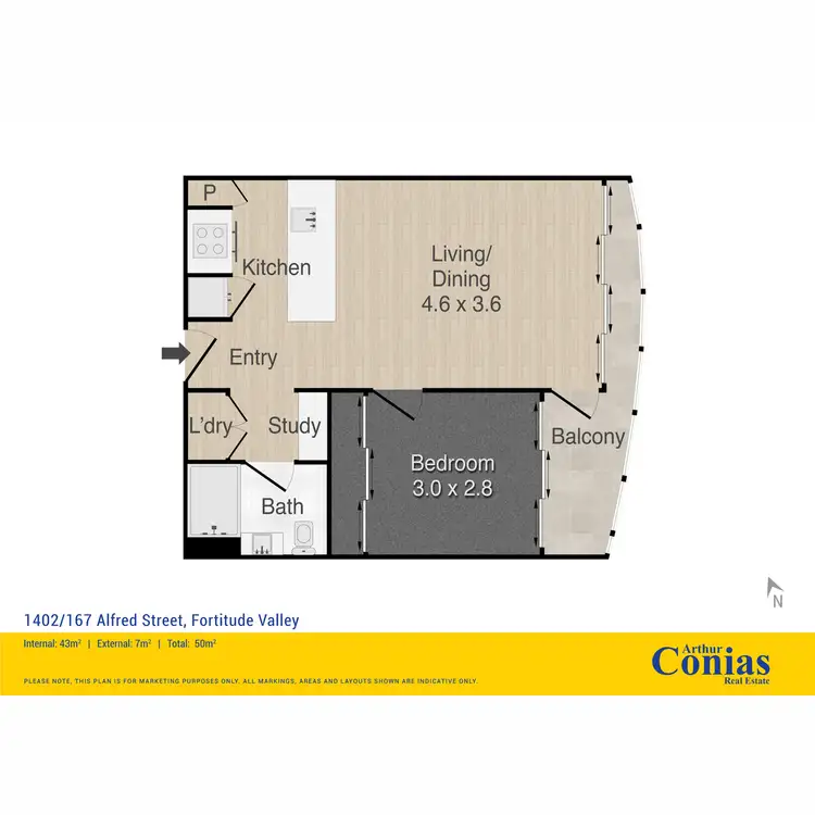 Floorplan of Homely apartment listing, 1402/179 Alfred Street, Fortitude Valley QLD 4006
