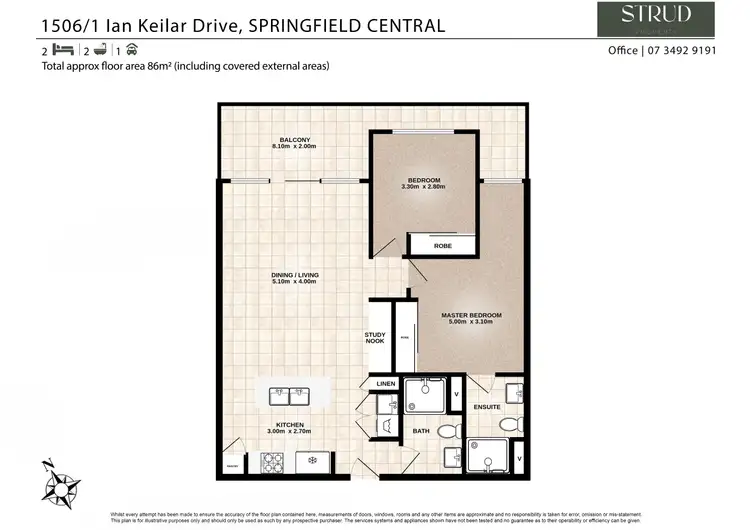 Floorplan of Homely apartment listing, 1506/1 Ian Keilar Drive, Springfield Central QLD 4300