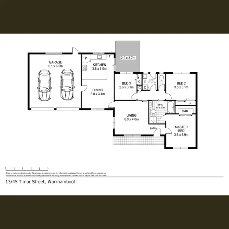 Floorplan of Homely house listing, 13/45 Timor Street, Warrnambool VIC 3280