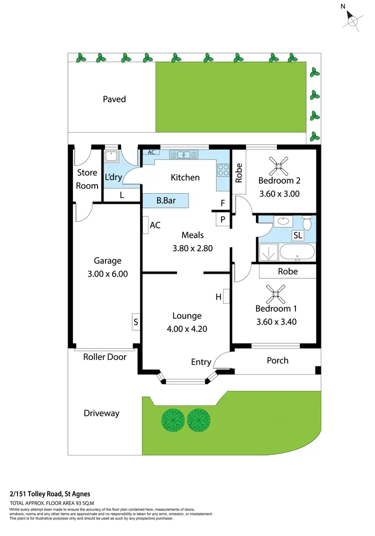 Floorplan of Homely unit listing, 2/151 Tolley Road, St Agnes SA 5097