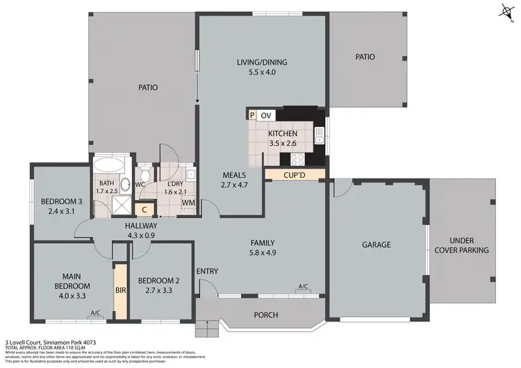 Floorplan of Homely house listing, 3 Lovell Court, Sinnamon Park QLD 4073