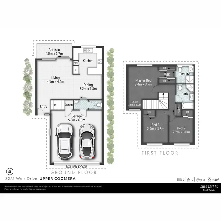 Floorplan of Homely townhouse listing, 32/2 Weir Drive, Upper Coomera QLD 4209