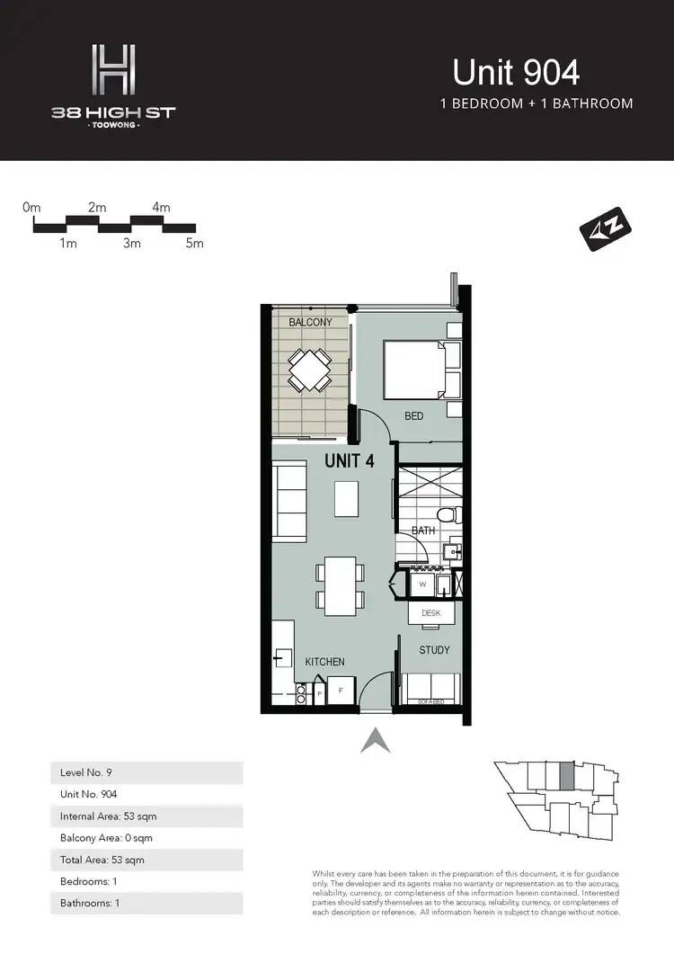 Floorplan of Homely apartment listing, 904/38 High Street, Toowong QLD 4066