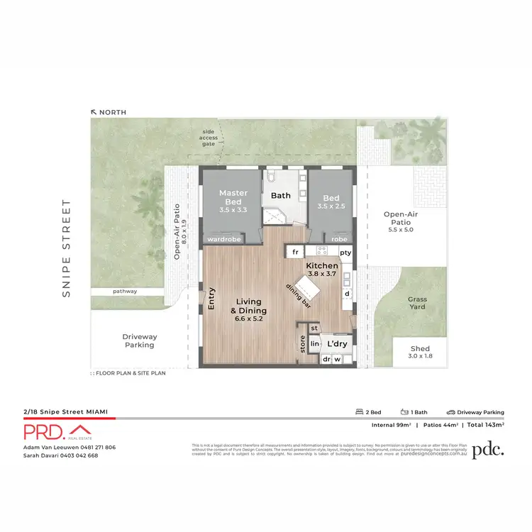 Floorplan of Homely semi-detached listing, 2/18 Snipe Street, Miami QLD 4220