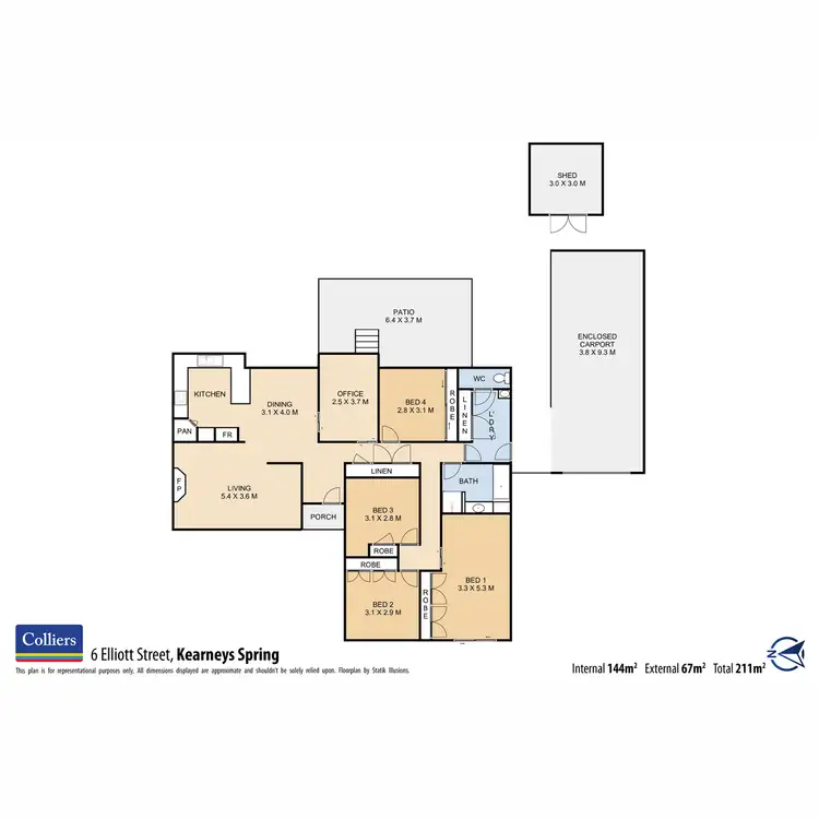 Floorplan of Homely house listing, 6 Elliott Street, Kearneys Spring QLD 4350