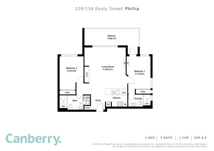 Floorplan of Homely apartment listing, 129/116 Easty Street, Phillip ACT 2606
